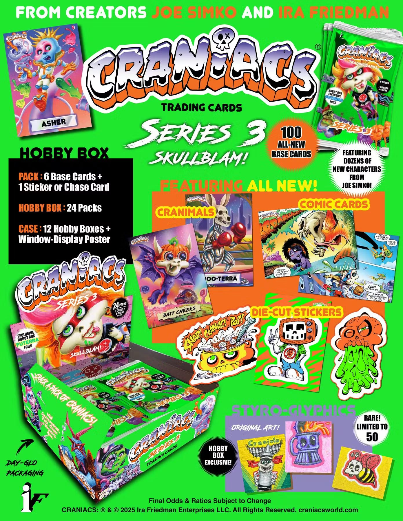 Craniacs Trading Cards Series 3 Skullblam! Hobby Box